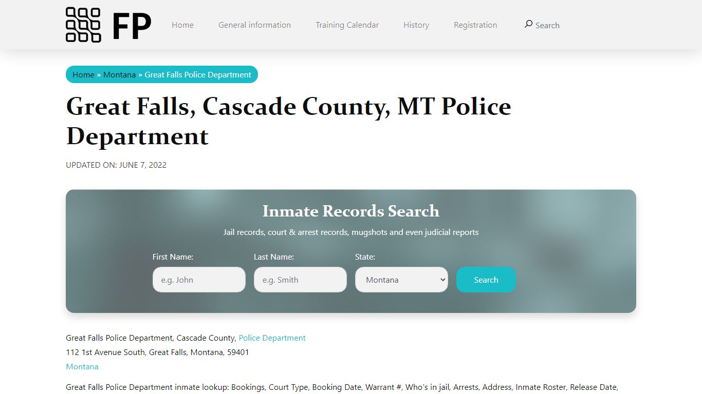 Great Falls, MT Police - City Jail Inmates, Arrests