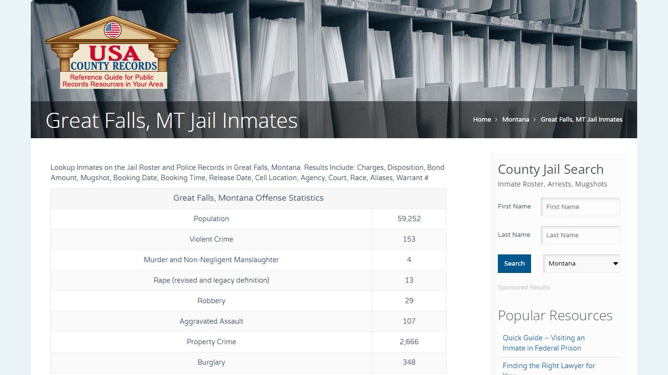 Great Falls, MT Jail Inmates | Name Search
